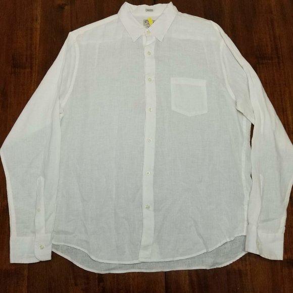 J.Crew Long Sleeve Button Down - White Linen - Sli - Picture 1 of 10